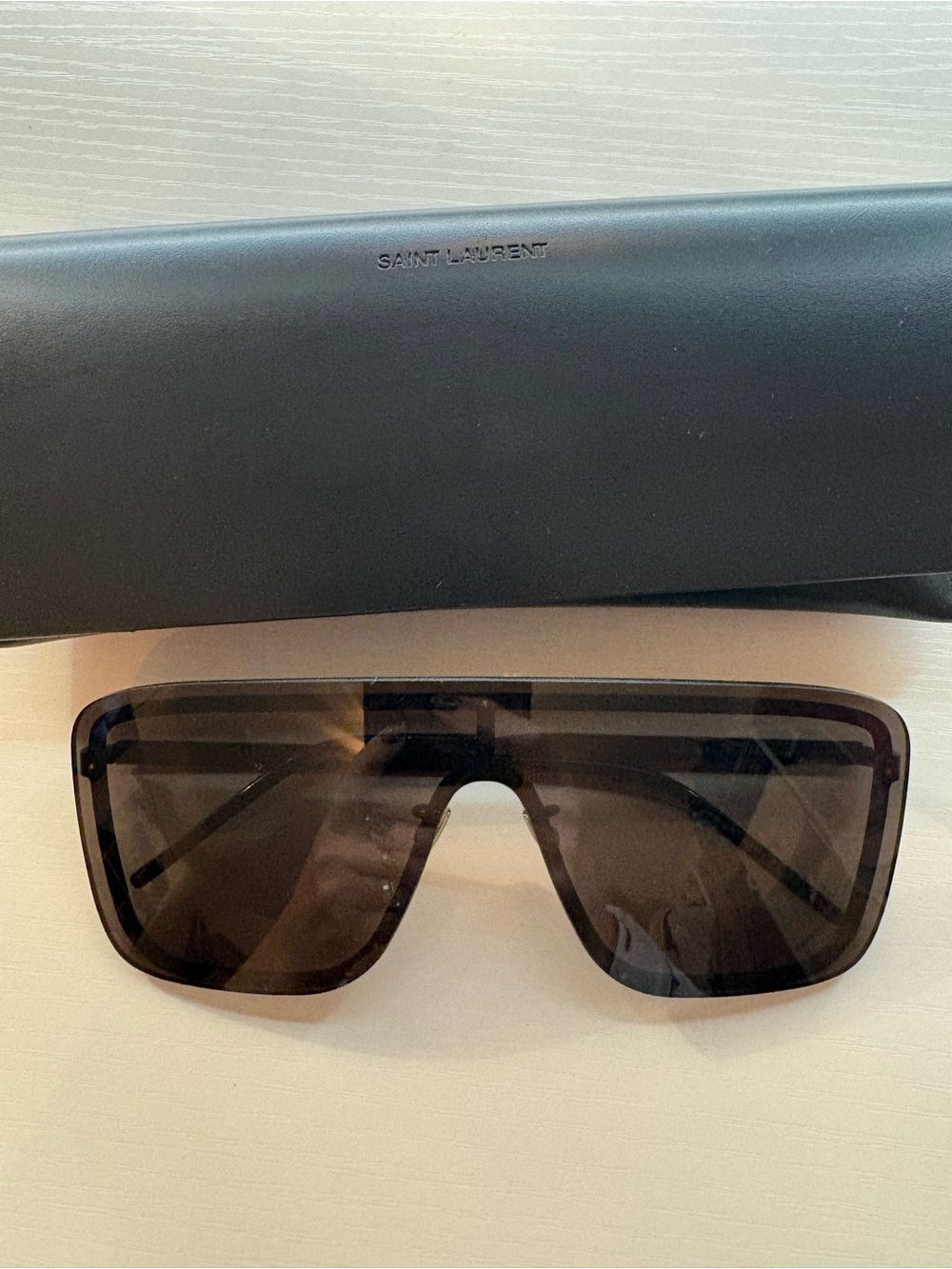 Saint Laurent women’s Black Shield Sunglasses